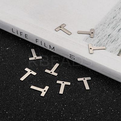 Tarnish Resistant 304 Stainless Steel Letter Charms X-STAS-O072-T-1