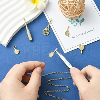 6Pcs 6 Styles Brass Micro Pave Cubic Zirconia Pendants KK-CJ0003-30-1