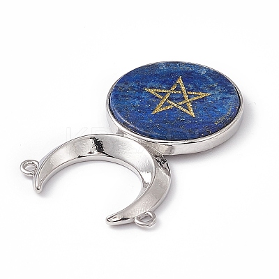 Natural Lapis Lazuli Dyed Connector Charms G-G983-02P-05-1