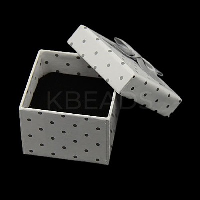Polka Dot Cardboard Ring Boxes CON-D002-1