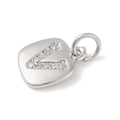 Rack Plating Brass Micro Pave CLear Cubic Zirconia Charms KK-E110-14P-V-1