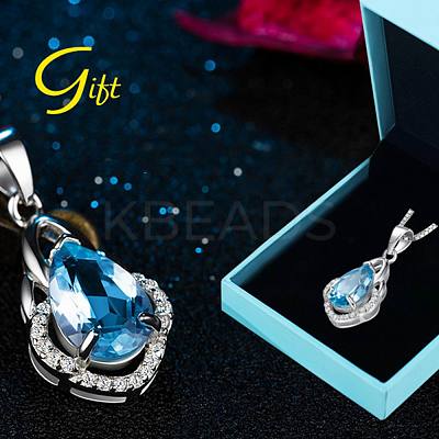 Exquisite Teardrop Brass Cubic Zirconia Pendant ZIRC-EE0001-001P-1