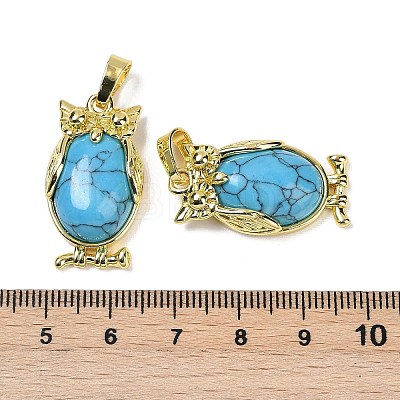 Synthetic Turquoise Pendant KK-F887-02G-12-1