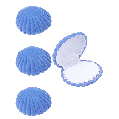 4Pcs Shell Shaped Velvet Jewelry Storage Boxes VBOX-DJ0001-02D-1