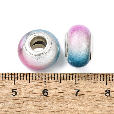 Two Tone Opaque Resin Rondelle European Beads RESI-Z046-02D-1
