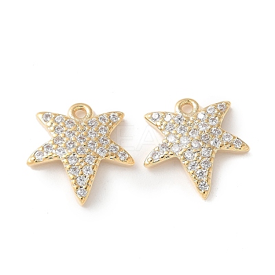 Brass Micro Pave Clear Cubic Zirconia Pendants KK-Q031-29G-1
