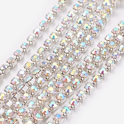 Brass Rhinestone Strass Chains CHC-S6-12S-1-1