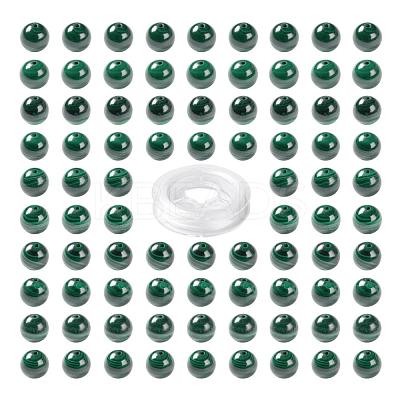 100Pcs 8mm Natural Malachite Round Beads DIY-LS0002-33-1
