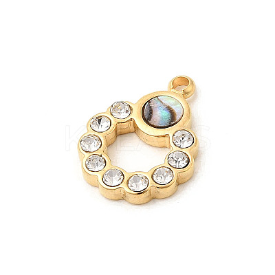 Natural Paua Shell Ring Charms LS-STAS-P431-16G-1