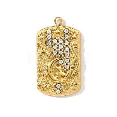 304 Stainless Steel Rhinestone Pendants STAS-OY003-93G-1