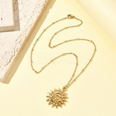 PVD Vacuum Plating 304 Stainless Steel Pendant Necklace for Girl Women NJEW-JN04280-01-1