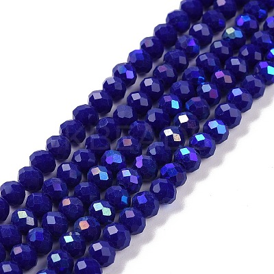 Electroplate Opaque Solid Color Glass Beads Strands EGLA-A034-P3mm-L12-1