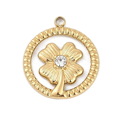 304 Stainless Steel Rhinestone Pendants STAS-I325-035G-1