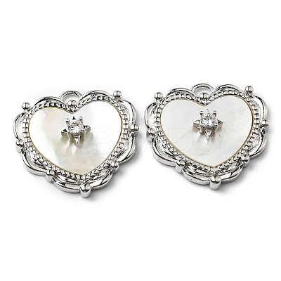 Brass Cubic Zirconia Pendants KK-K334-02P-1