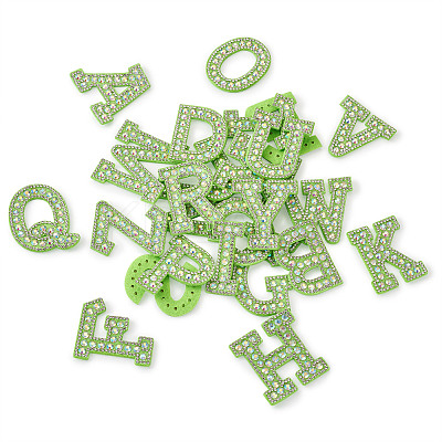 Alphabet Resin Rhinestone Patches DIY-TAC0005-45G-1