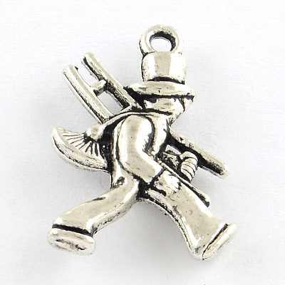 Tibetan Style Chimney Sweep Alloy Pendants X-TIBEP-Q054-08AS-RS-1