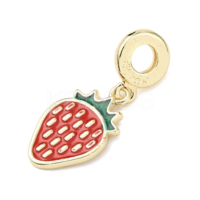Brass Enamel Fruit European Dangle Charms LS-KK-B159-03G-1