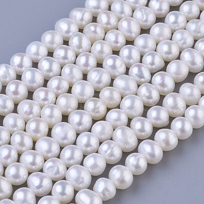 Potato Natural Cultured Freshwater Pearl Beads Strands X-PEAR-E007-4-5mm-AAA-1