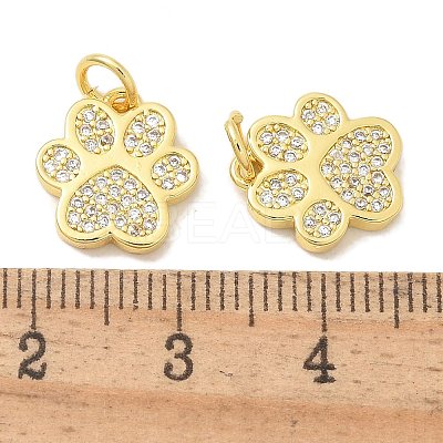 Rack Plating Brass Micro Pave Cubic Zirconia Pendants KK-K293-38G-1