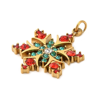 304 Stainless Steel Rhinestone Pendants FIND-I062-01G-03-1