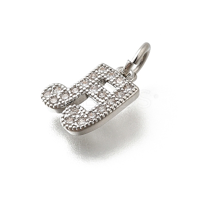 Brass Micro Pave Cubic Zirconia Charms KK-P295-50P-1