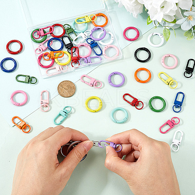 Spray Painted Eco-Friendly Alloy Swivel Snap Hooks Clasps FIND-SP0002-67-1