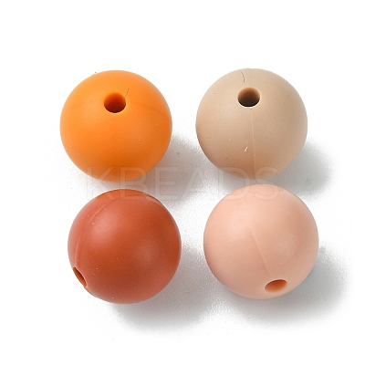 Round Food Grade Eco-Friendly Silicone Focal Beads SIL-F003-01A-1