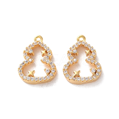 Brass Micro Pave Clear Cubic Zirconia Pendants KK-L221-003G-1