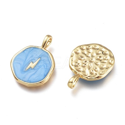Brass Enamel Pendants X-KK-K248-03G-1