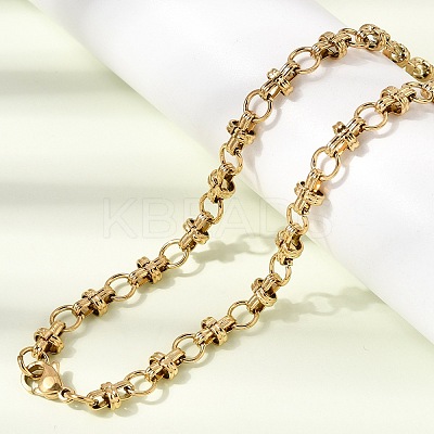 304 Stainless Steel Link Chain Bracelet & Necklace Jewelry Sets SJEW-L199-12G-1