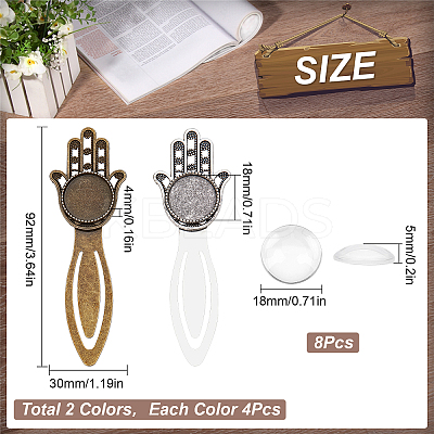 DIY Blank Dome Hamsa Hand Bookmark Making Kit DIY-SC0021-03-1