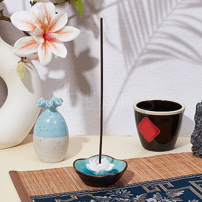 1Pc Lotus Porcelain Incense Burners Holder AJEW-DJ0002-27-1