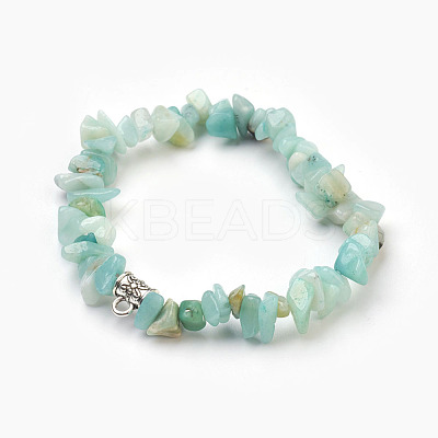 Natural Amazonite Beads Stretch Bracelets BJEW-JB03860-09-1