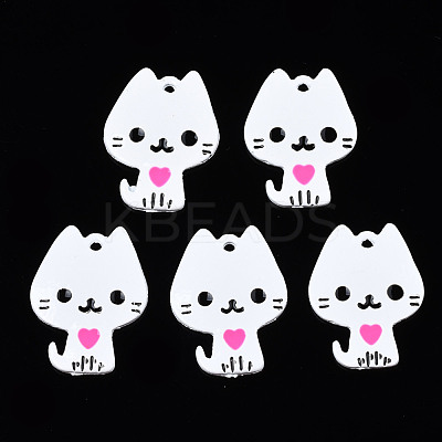 Rack Plating Alloy Enamel Spray Painted Pendants ENAM-T011-155A-1