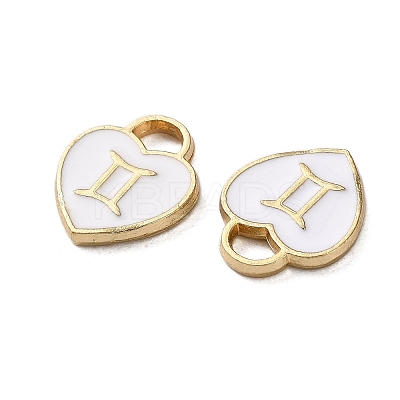 (Defective Closeout Sale: Enamel Yellowing) Golden Alloy Enamel Charms ENAM-XCP0001-47C-1