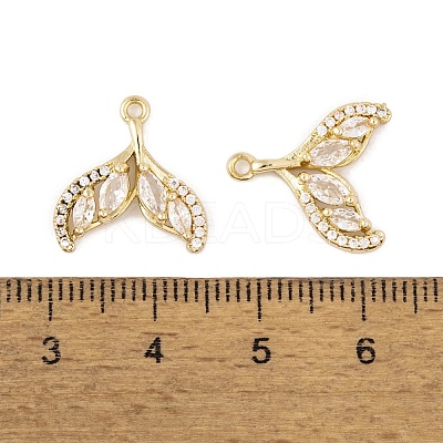 Brass Micro Pave Clear Cubic Zirconia Charms KK-L212-22G-1