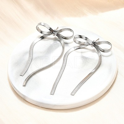 Non-Tarnish Bowknot 304 Stainless Steel Stud Earrings for Women EJEW-D104-04P-1