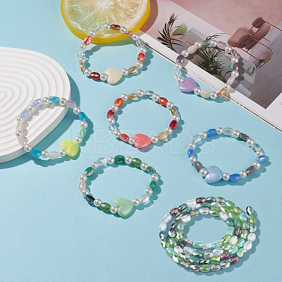 3 Strands Electroplate Glass Beads Strands EGLA-PA0001-25A-1