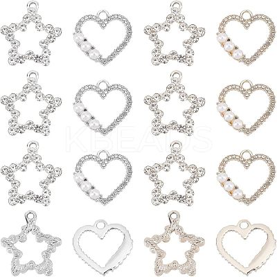24Pcs 4 Style Alloy Pendants ALRI-FH0001-07-1