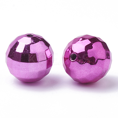 Color Plated Acrylic Beads PACR-R241-02D-1