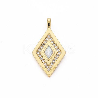 Brass Cubic Zirconia Pendants KK-T004-102-NF-1