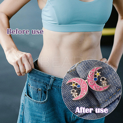 4 Pairs 4 Colors Platinum Alloy Enamel Waist Tighteners AJEW-TA0002-66-1