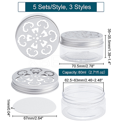 15 Sets 3 Style Plastic Aromatherapy Subpackage Bottle MRMJ-PH0001-74B-1
