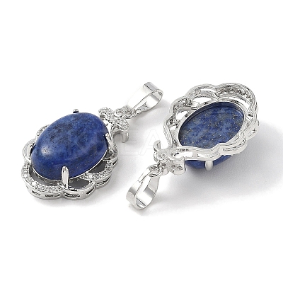 Natural Lapis Lazuli Dyed Oval Pendants G-NH0025-15P-25-1