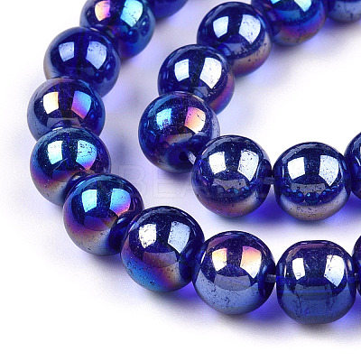 Electroplate Transparent Glass Beads Strands LS-GLAA-T032-T8mm-AB15-1