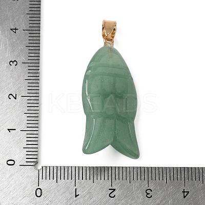 Natural Green Aventurine & Synthetic Turquoise Carved Pendants G-Z084-01G-04-1