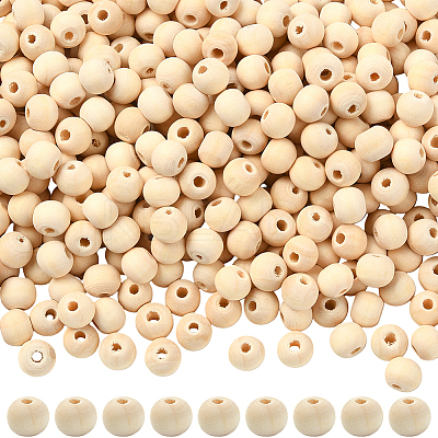 Natural Unfinished Wood Beads WOOD-SP0001-62B-1