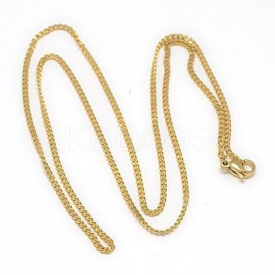 Trendy Unisex 201 Stainless Steel Twisted Chain Necklaces NJEW-L043-44G-1
