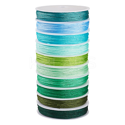 10Pcs 10 Colors Polyester Cord OCOR-TAC0040-01C-1