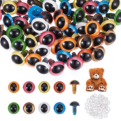 64Pcs 8 Colors Craft Resin Doll Eyes DOLL-GO0001-03-1